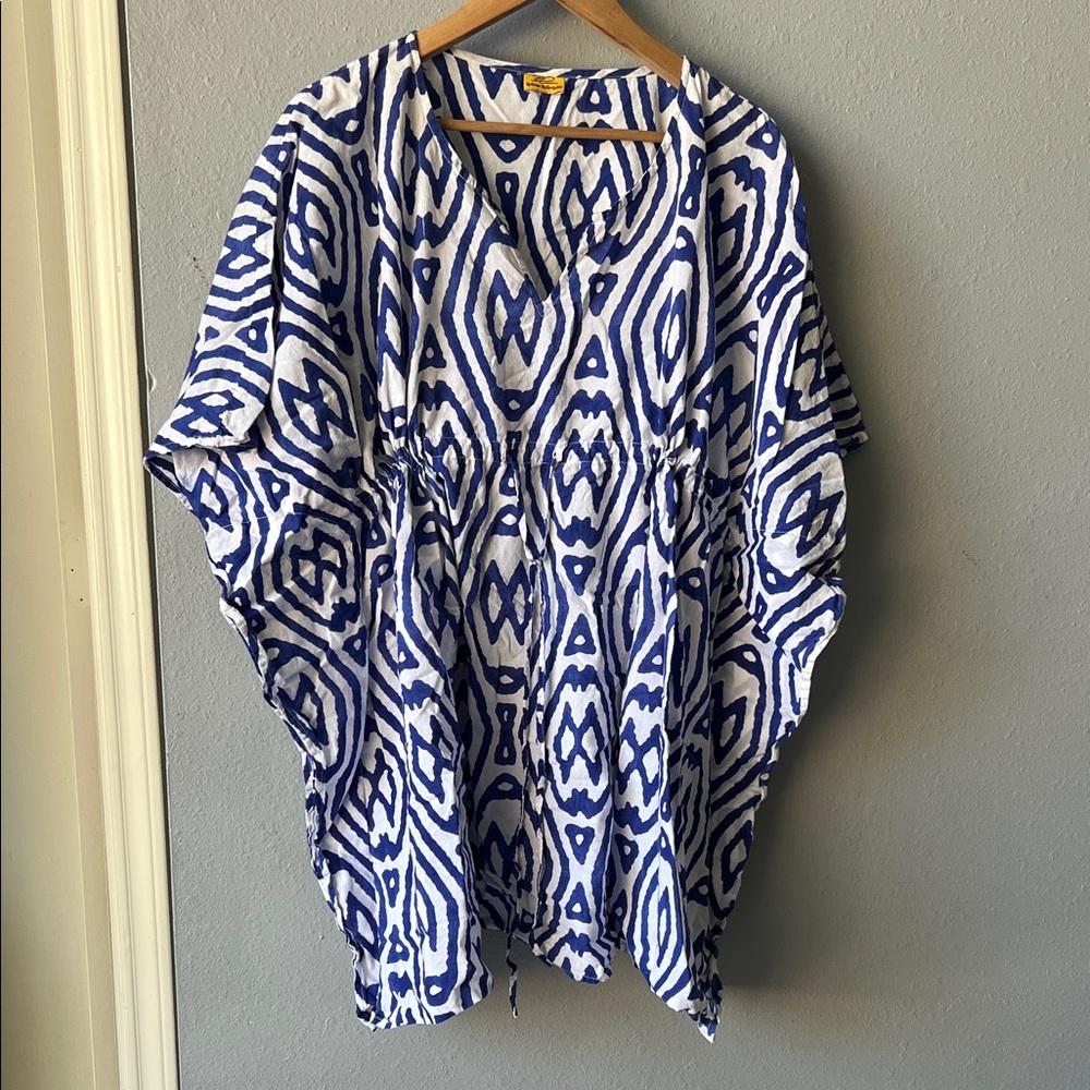 Roberta Roller Rabbit Blue and White Ikat Tunic - Picture 4 of 6